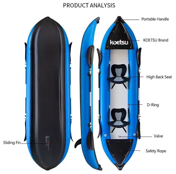 KOETSU 1-2 Persons Inflatable  - Fishing Boat Paddle ulasan dan harga